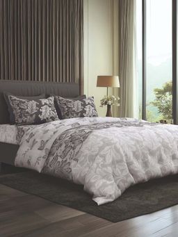 SANSAAR A D'DECOR BRAND LIVE CONSCIOUSLY - Oakleaf Bedsheet, Comforter & 2 Pillow Cover (King)