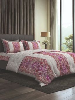 SANSAAR A D'DECOR BRAND LIVE CONSCIOUSLY - Orange Bedsheet, Comforter & 2 Pillow Cover (King)