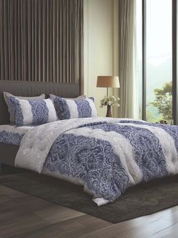 SANSAAR A D'DECOR BRAND LIVE CONSCIOUSLY - Blue Bedsheet, Comforter & 2 Pillow Cover (King)
