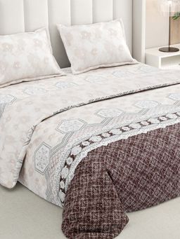 RIVERMOOR - White 144TC Polycotton Bedsheet with 2 Pillow Covers (Double)