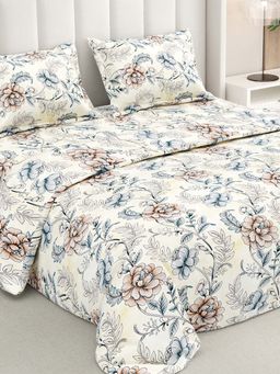 RIVERMOOR - White 144TC Polycotton Bedsheet with 2 Pillow Covers (Double)