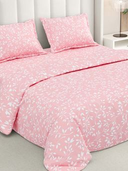 RIVERMOOR - Pink Cloud Cotton Bedsheet with 2 Pillow Covers (Double)