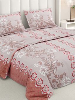 RIVERMOOR - Pink Cloud Cotton Bedsheet with 2 Pillow Covers (Double)
