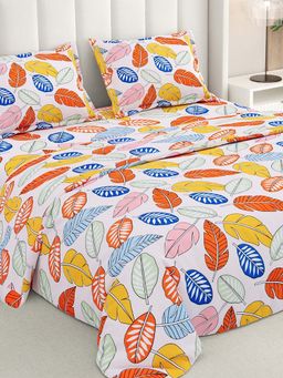 RIVERMOOR - Multi-Color Ultrasoft Floral Bedsheet with 2 Pillow Covers (Double)