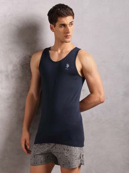 U.S. POLO ASSN. - Men Navy Blue Moisture Absorbent Stretch Fit Av001 Vest