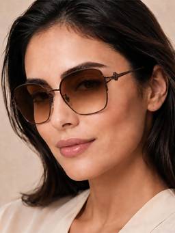 IDOR - Women Brown Square Sunglasses with Uv Protected Lens (2764-Brn-C3)