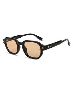 IDOR - Unisex Oragne Hexagonal Sunglasses with Uv Protected Lens (99288-C4)