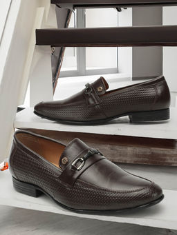 Carlton London - Mens Stylish Brown Color Party Wear Slip On Leather Mocassins