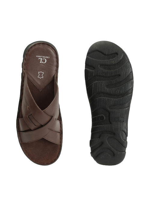 Leather Slippers Mens Slippers H And M Myntra Carlton London Mens