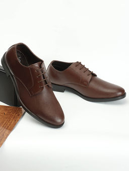 Carlton London - Mens Stylish Brown Color Formal Lace-Ups Leather Derbies