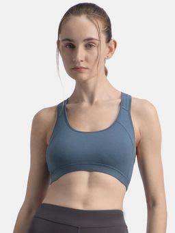 Jockey - 1380 Wirefree Padded Cotton Elastane Active Bra - Frost