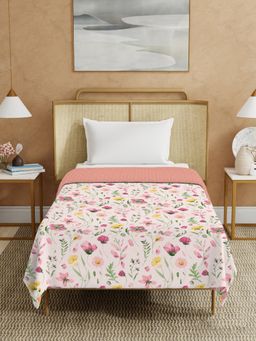 Urban Space - Meadows Pink Cotton Malmal Bed Ac Dohar (Single)
