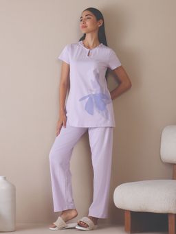 Sweet Dreams - Women Solid Pyjama with Top (Set of 2)