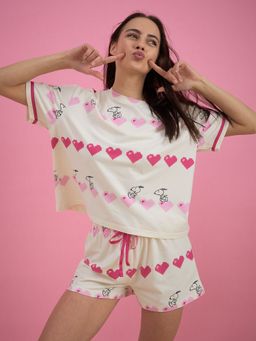 Sweet Dreams - Women Printed Shorts with T-Shirt (Set of 2)