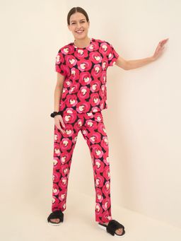 Sweet Dreams - Women Printed Pyjama with T-Shirt (Set of 2)