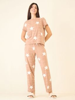 Sweet Dreams - Women Printed Pyjama with T-Shirt (Set of 2)