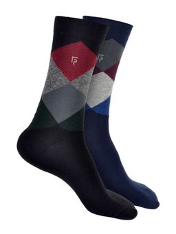 Footprints - Argyle Odour free Organic Cotton Men Formal Bamboo Socks (Pack of 2)