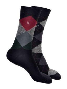 Footprints - Argyle Odour free Organic Cotton Men Formal Bamboo Socks (Pack of 2)