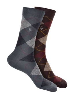 Footprints - Argyle Odour free Organic Cotton Men Formal Bamboo Socks (Pack of 2)