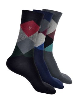 Footprints - Argyle Odour free Organic Cotton Men Formal Bamboo Socks (Pack of 3)