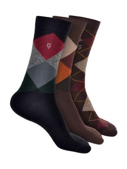 Footprints - Argyle Odour free Organic Cotton Men Formal Bamboo Socks (Pack of 3)