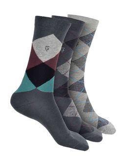Footprints - Argyle Odour free Organic Cotton Men Formal Bamboo Socks (Pack of 3)