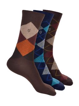 Footprints - Argyle Odour free Organic Cotton Men Formal Bamboo Socks (Pack of 3)