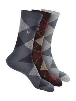 Footprints - Argyle Odour free Organic Cotton Men Formal Bamboo Socks (Pack of 3)