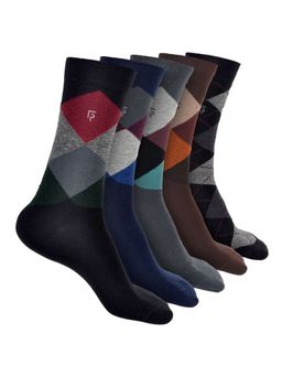 Footprints - Argyle Odour free Organic Cotton Men Formal Bamboo Socks (Pack of 5)