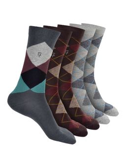 Footprints - Argyle Odour free Organic Cotton Men Formal Bamboo Socks (Pack of 5)