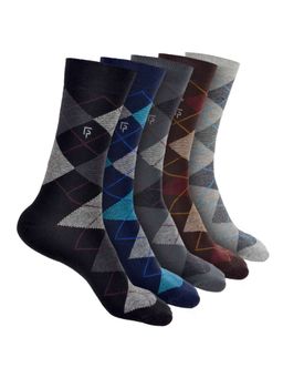 Footprints - Argyle Odour free Organic Cotton Men Formal Bamboo Socks (Pack of 5)