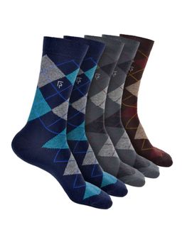 Footprints - Argyle Odour free Organic Cotton Men Formal Bamboo Socks (Pack of 5)