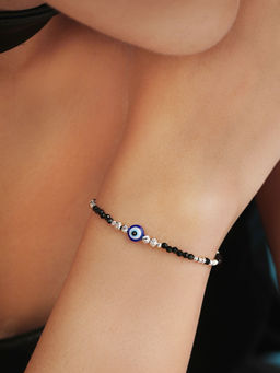 Zavya - Protective Charm Rhodium Plated 925 Sterling Silver Bracelet