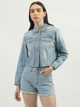 United Colors of Benetton - Women's Regular Fit Spread Collar Solid Jacket