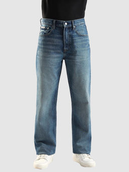 Calvin Klein - Blue Mid-Wash Straight Fit Mid Rise Jeans
