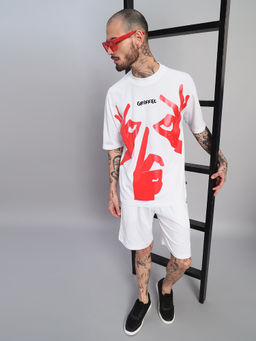 Griffel - White Statement Hand Sign Print Co-Ord Set