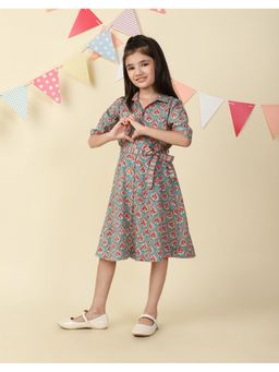 Fabindia - Blue Cotton Hand Block Printed Dress