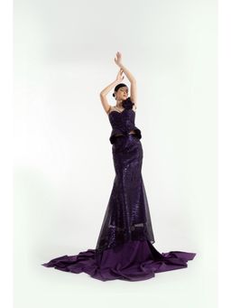 KHUMAAR SHUCHI BHUTANI - The Twilight Bloom Purple Co-Ord Set