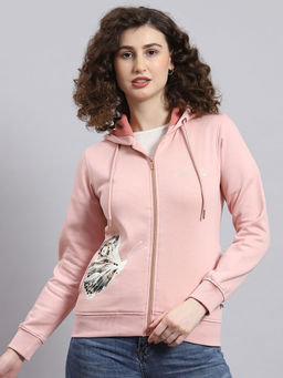 Monte Carlo - Pink Printed Hooded Sweatshirt