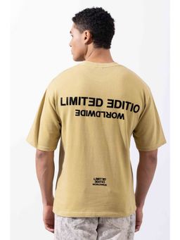 GRITSTONES - Men Mustard Half Sleeve Oversized Limited Edition T-Shirt