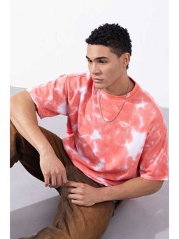 GRITSTONES - Men Pink Tie-Dye Oversized T-Shirt