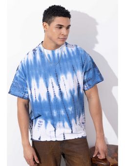 GRITSTONES - Men Light Blue Tie-Dye Oversized T-Shirt