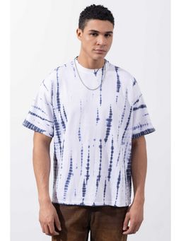 GRITSTONES - Men White Tie-Dye Oversized T-Shirt