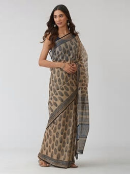 Fabindia - Cotton Silk Bagru Print Sari