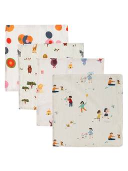 DULAAR - Multi-Color Organic Muslin Face Napkin (Pack of 4)