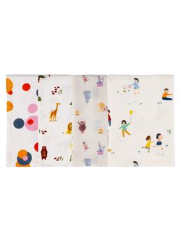 DULAAR - Multi-Color Organic Muslin Burp Cloth (Pack of 4)