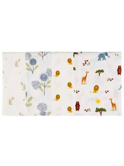 DULAAR - Multi-Color Organic Muslin Burp Cloth (Pack of 4)