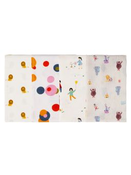 DULAAR - Multi-Color Organic Muslin Burp Cloth (Pack of 4)