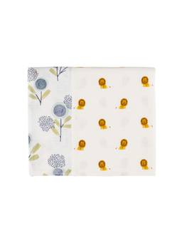 DULAAR - Multi-Color Organic Muslin Burp Cloth (Pack of 2)