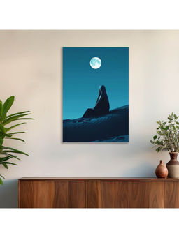 Dekorstation - Lady Sitting On Desert Silent Night Lady Under The Full Moon Desert